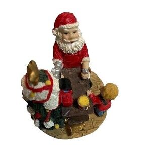Vtg Christmas Mini Resin Santa’s Workshop Figurine Shelf Table Decor Kitsch